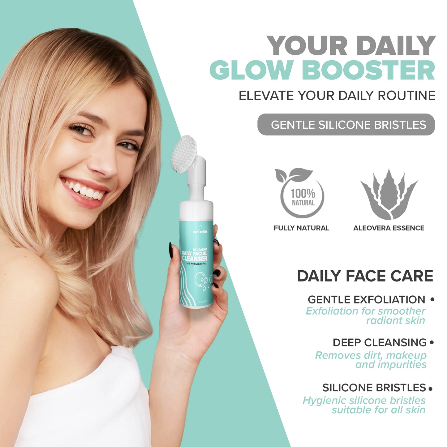 Hydrating Daily Facial Cleanser With Hyaluronic Acid and Glycerin For All Type Of Skin