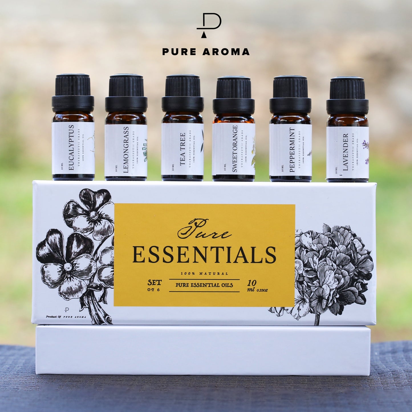 Pure Essentials Essential Oil Set – 100% Natural & Therapeutic