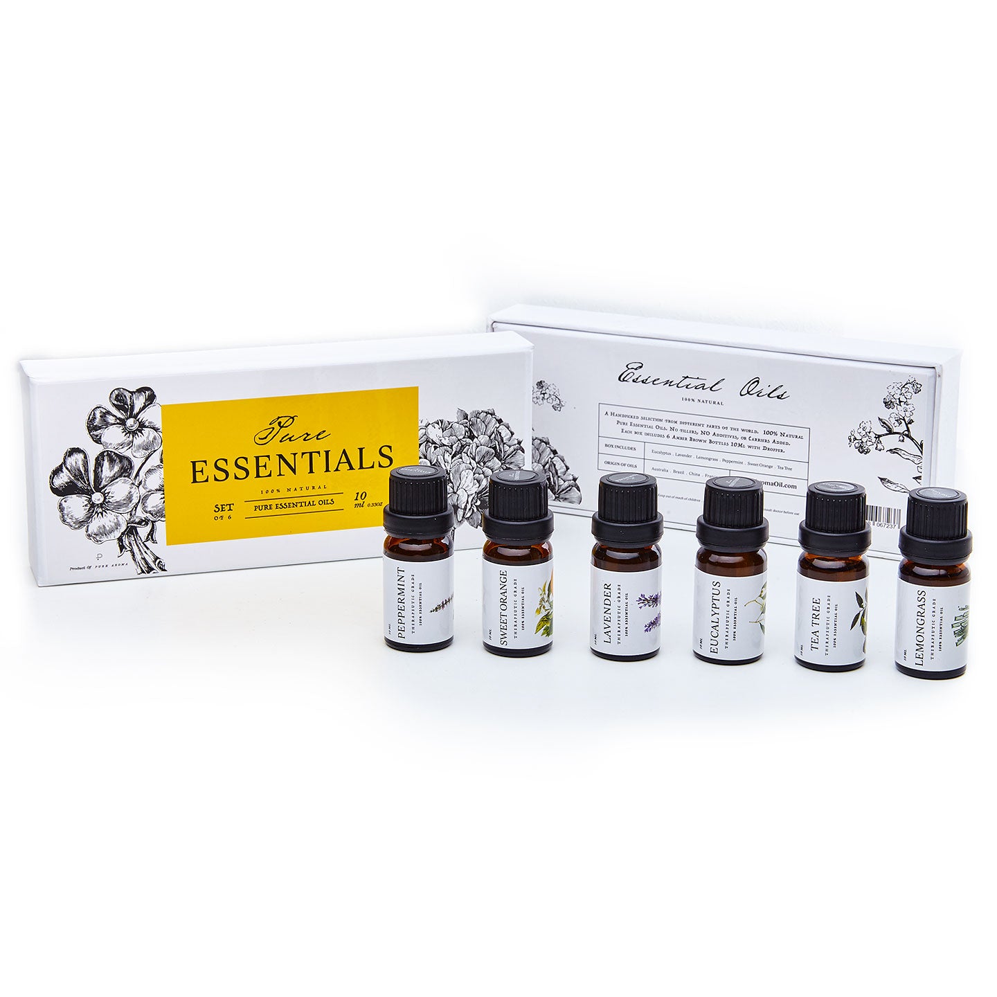 Pure Essentials Essential Oil Set – 100% Natural & Therapeutic