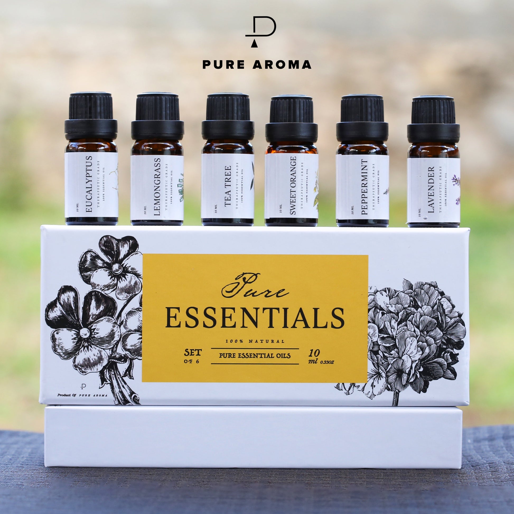 Essential Oils by PURE AROMA 100% Pure Oils kit- Top 6