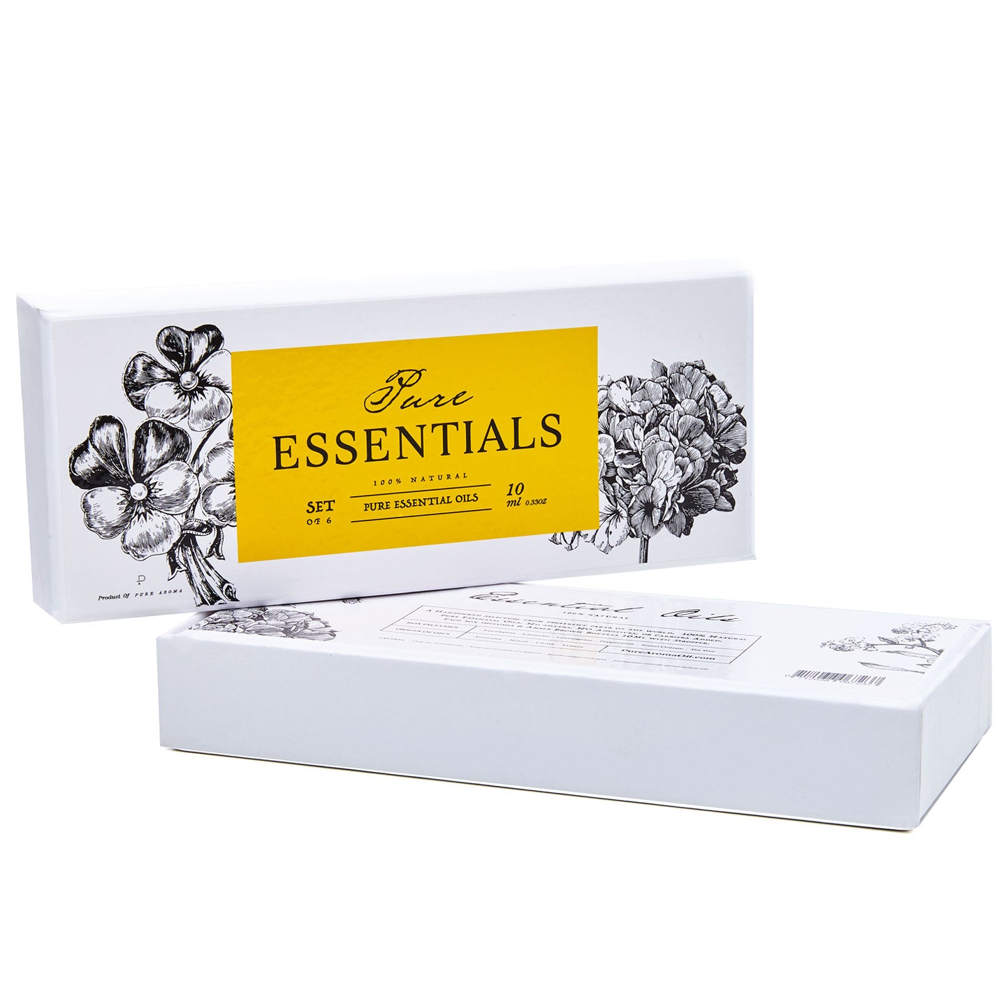 PURE Essentials Oils - Top 6 Aromatherapy Oils in 1 Box (10 Ml)